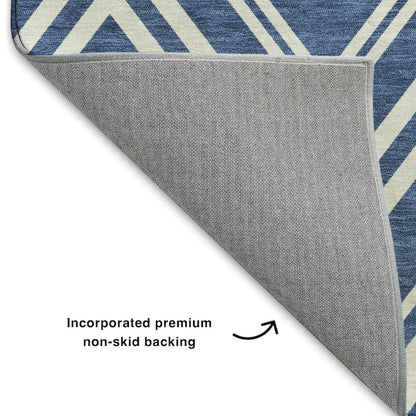 Luxury Washable Indoor/Outdoor The Reserve Blue 9' x 12' Rug