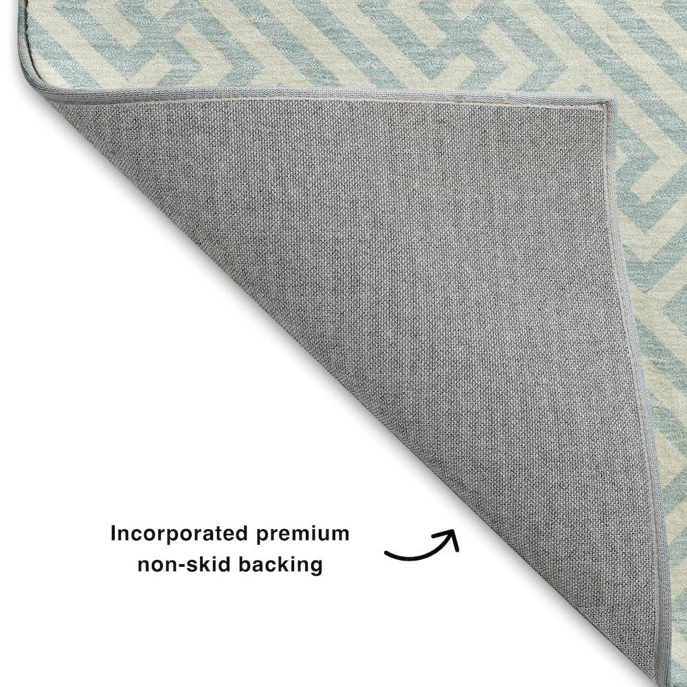 Luxury Washable Indoor/Outdoor The Reserve Sky 9' x 12' Rug