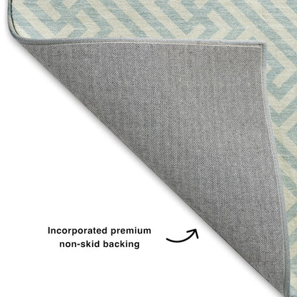 Luxury Washable Indoor/Outdoor The Reserve Sky 9' x 12' Rug