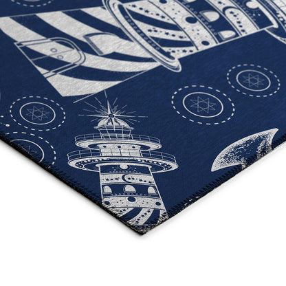 Indoor/Outdoor Harpswell AHP39 Blue Washable 9' x 12' Rug