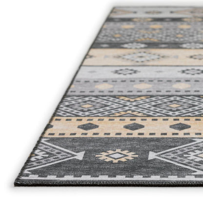 Yuma Gray Transitional Southwest 8' x 10' Area Rug Gray AYU42