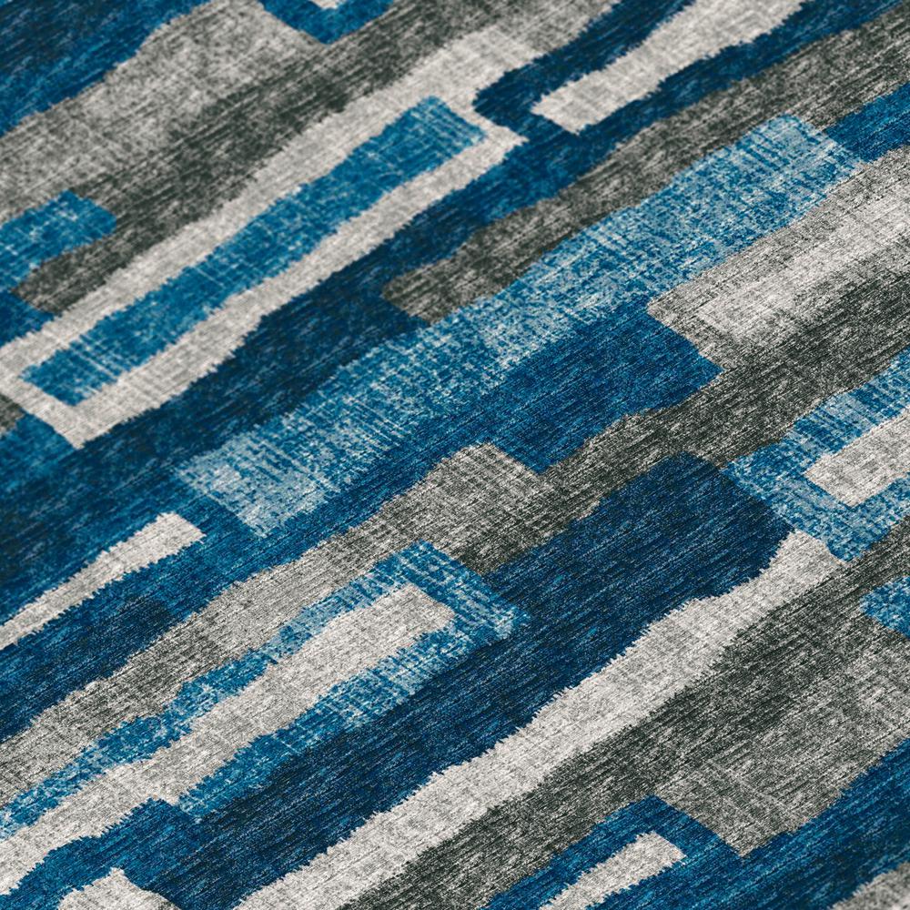 Bravado Blue Contemporary Striped 8' x 10' Area Rug Blue ABV37