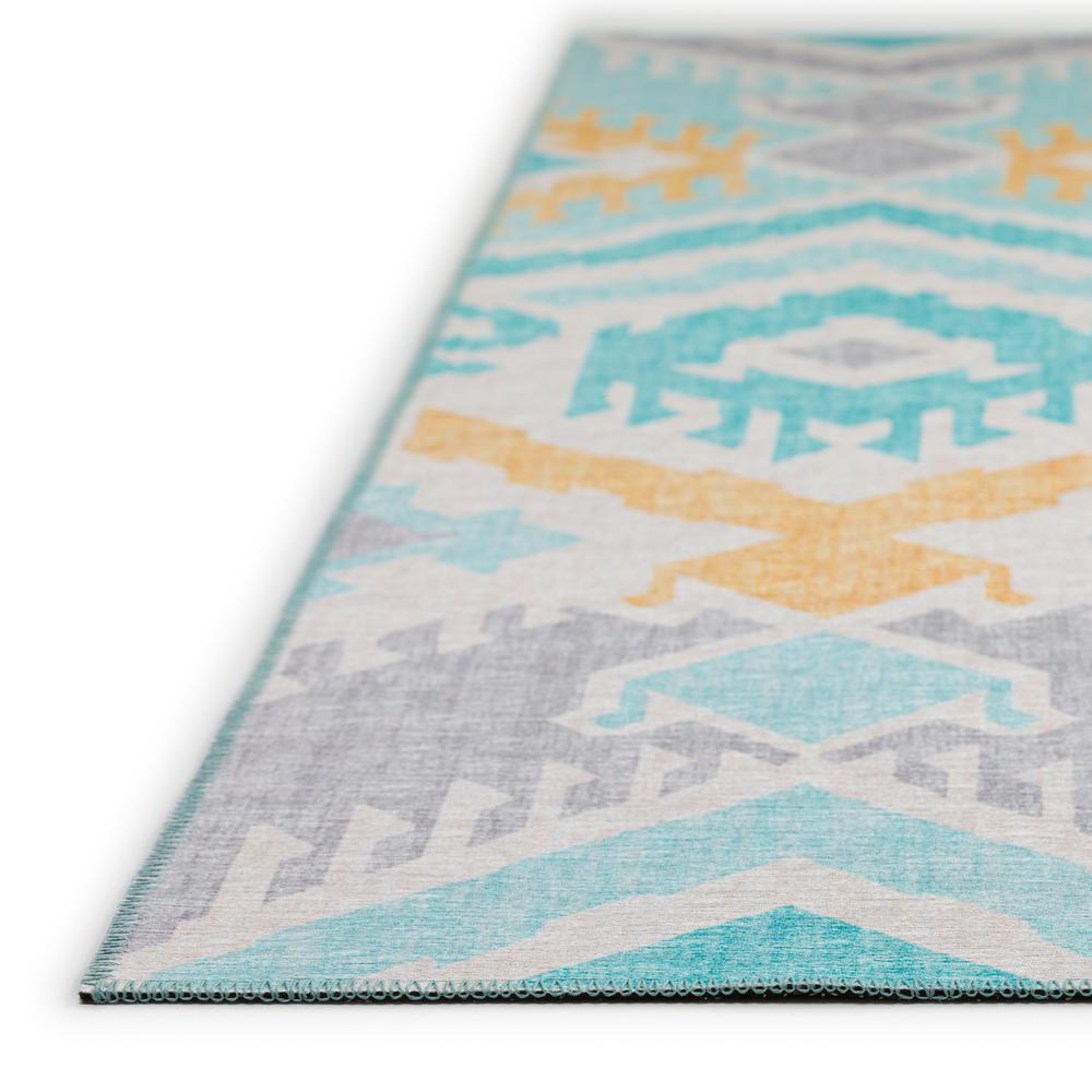 Yuma Aqua Bohemian Ikat 8' x 10' Area Rug Aqua AYU32