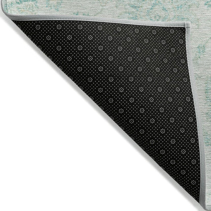 Machine Washable Indoor/Outdoor Chantille Turquoise 10' x 14' Rug