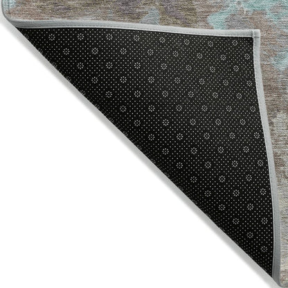 Machine Washable Indoor/Outdoor Chantille Teal 10' x 14' Rug