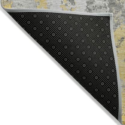 Machine Washable Indoor/Outdoor Chantille Yellow 10' x 14' Rug