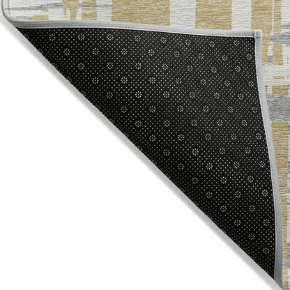 Machine Washable Indoor/Outdoor Chantille Gold 10' x 14' Rug