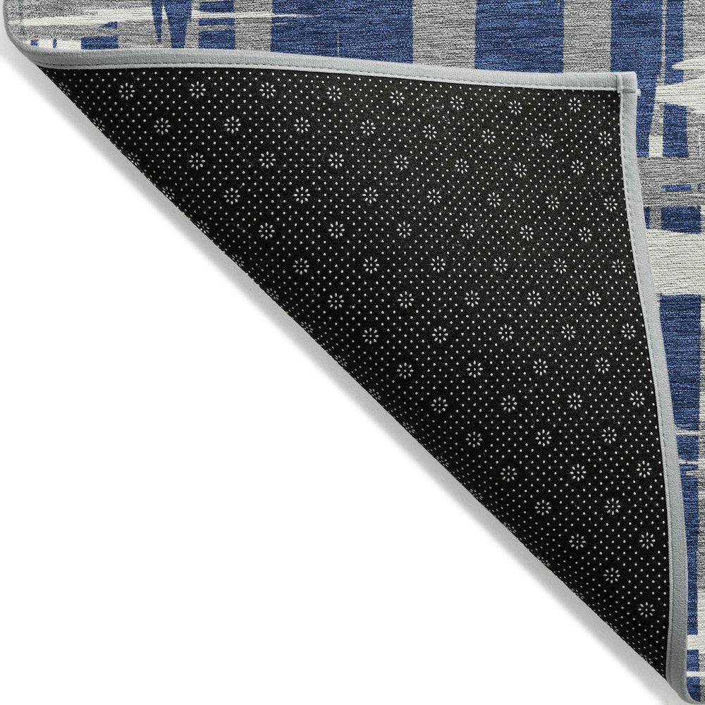 Machine Washable Indoor/Outdoor Chantille Navy 10' x 14' Rug