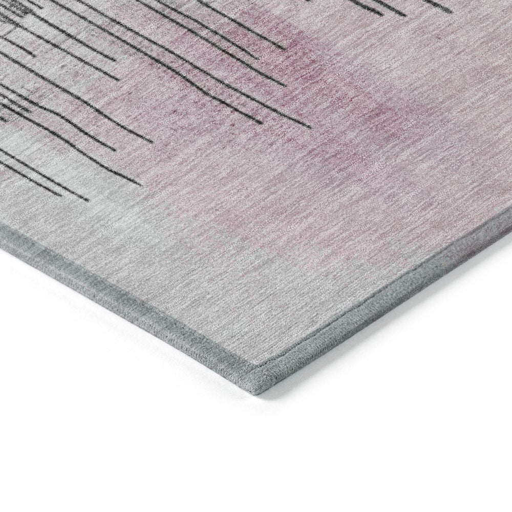 Machine Washable Indoor/Outdoor Chantille Pink 10' x 14' Rug