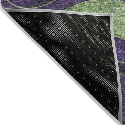 Machine Washable Indoor/Outdoor Chantille Purple 10' x 14' Rug