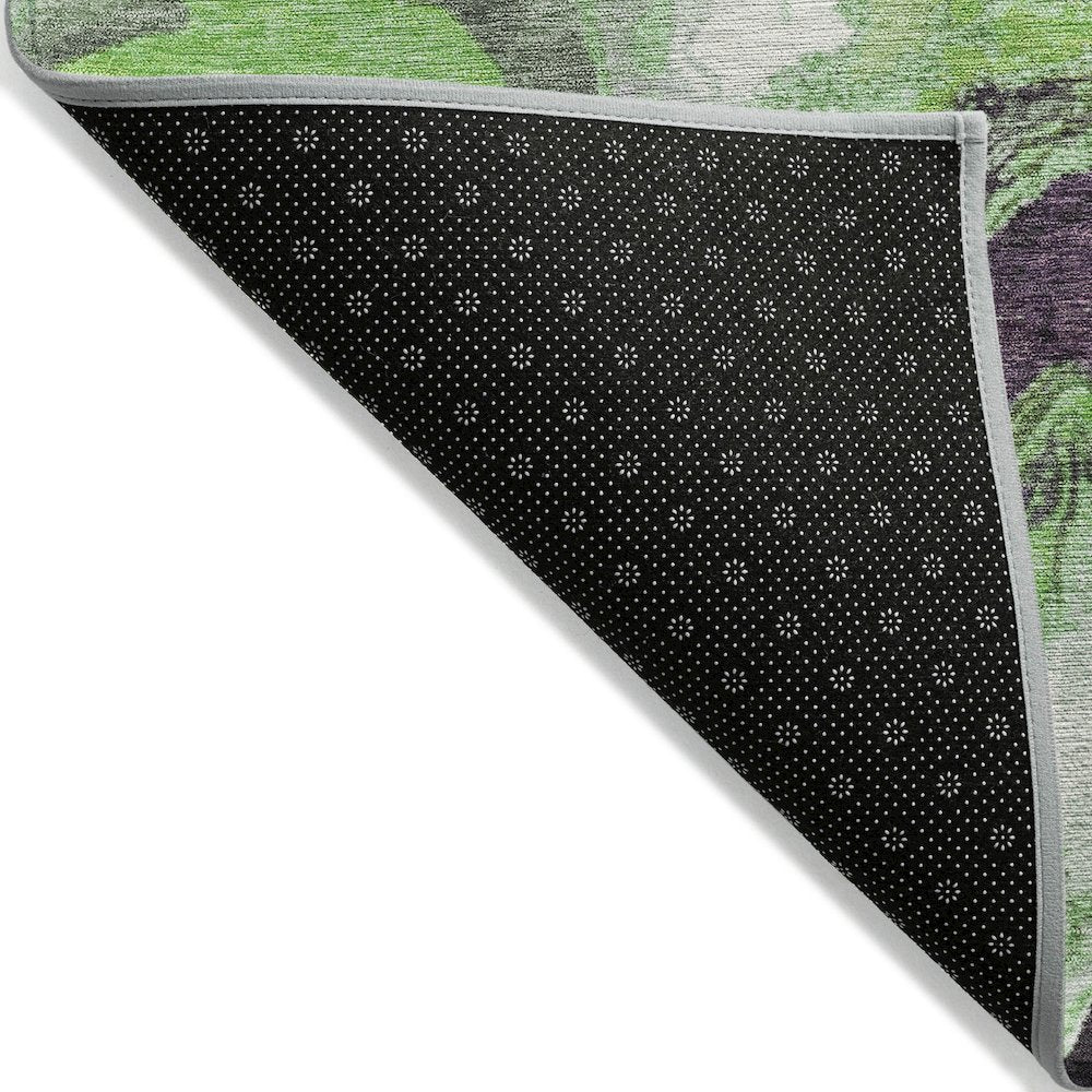 Machine Washable Indoor/Outdoor Chantille Green 10' x 14' Rug