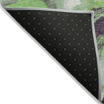 Machine Washable Indoor/Outdoor Chantille Green 10' x 14' Rug