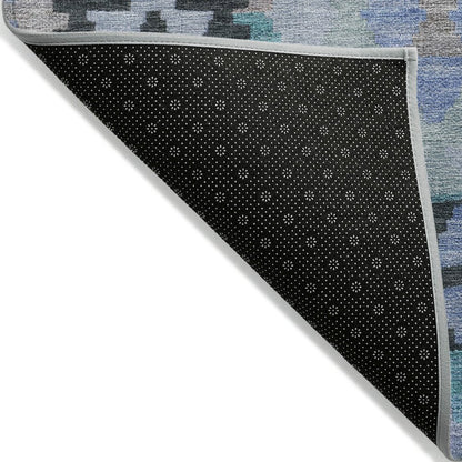 Machine Washable Indoor/Outdoor Chantille Teal 10' x 14' Rug