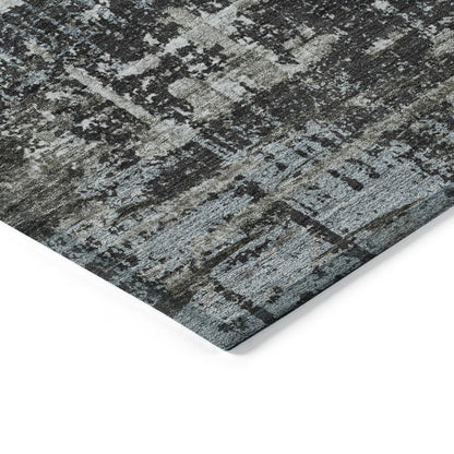 Machine Washable Indoor/Outdoor Chantille Charcoal 10' x 14' Rug