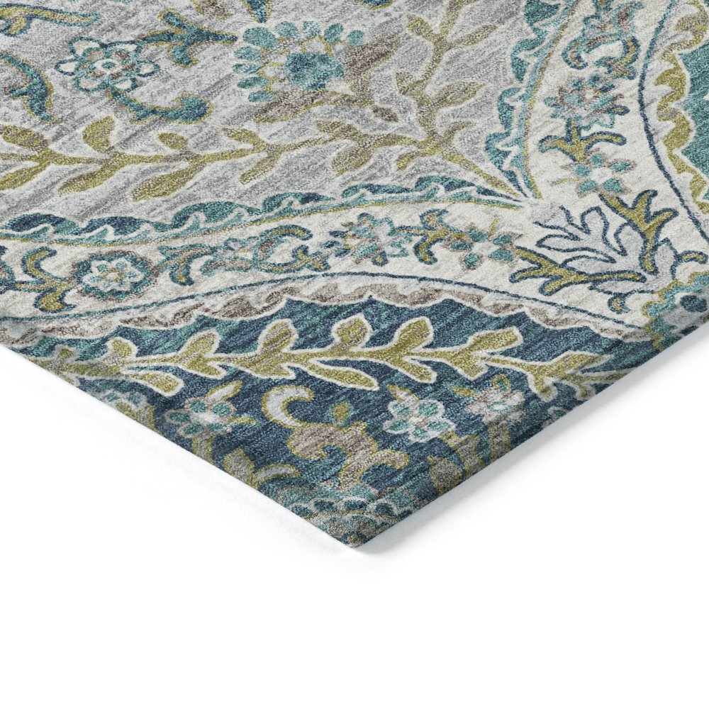 Machine Washable Indoor/Outdoor Chantille Teal 10' x 14' Rug
