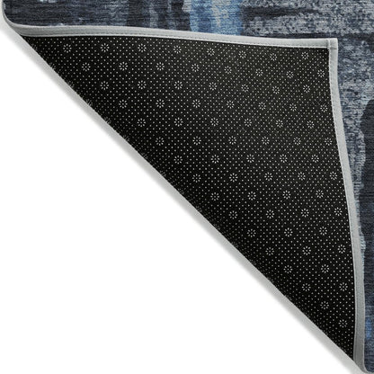 Machine Washable Indoor/Outdoor Chantille ACN2015 Black 10' x 14' Rug