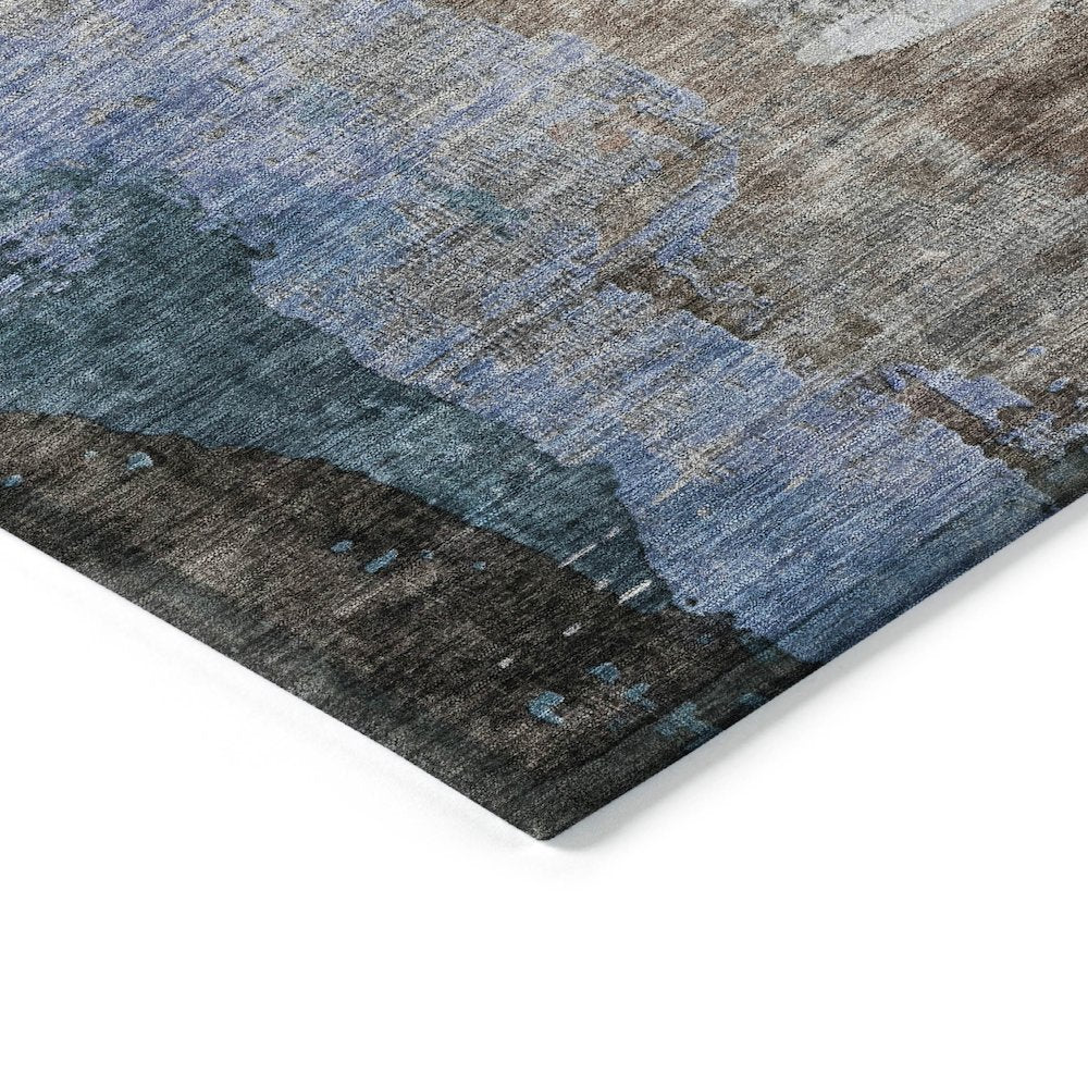 Machine Washable Indoor/Outdoor Chantille ACN2041 Brown 10' x 14' Rug