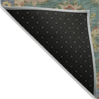 Machine Washable Indoor/Outdoor Chantille ACN2045 Teal 10' x 14' Rug