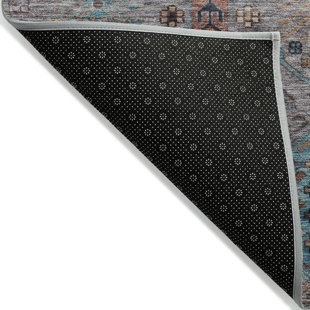 Machine Washable Indoor/Outdoor Chantille ACN2047 Gray 10' x 14' Rug