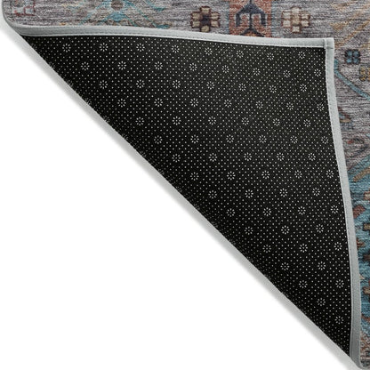 Machine Washable Indoor/Outdoor Chantille ACN2047 Gray 10' x 14' Rug