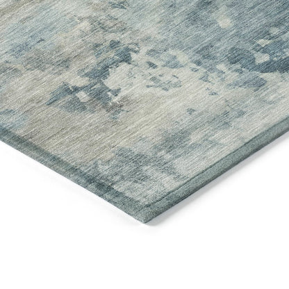 Machine Washable Indoor/Outdoor Chantille ACN2073 Teal 10' x 14' Rug