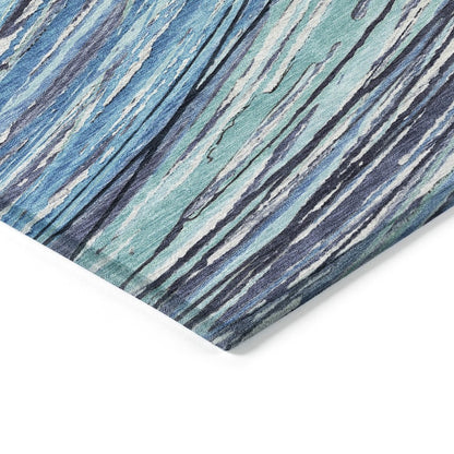 Machine Washable Indoor/Outdoor Chantille ACN2094 Blue 10' x 14' Rug