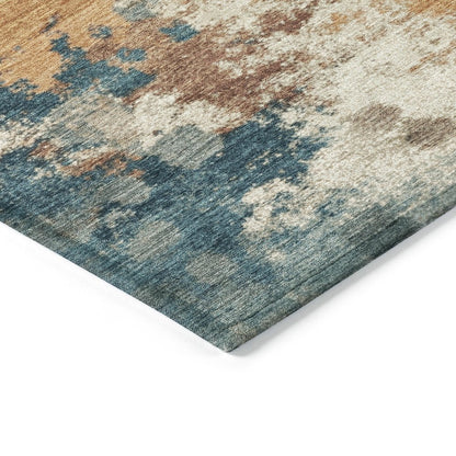 Machine Washable Indoor/Outdoor Chantille ACN2114 Teal 10' x 14' Rug