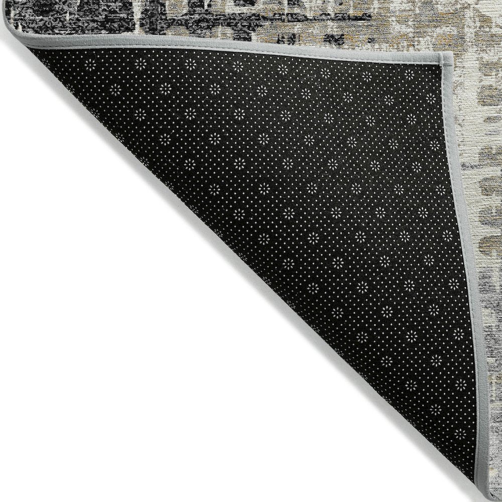 Machine Washable Indoor/Outdoor Chantille ACN2116 Black 10' x 14' Rug