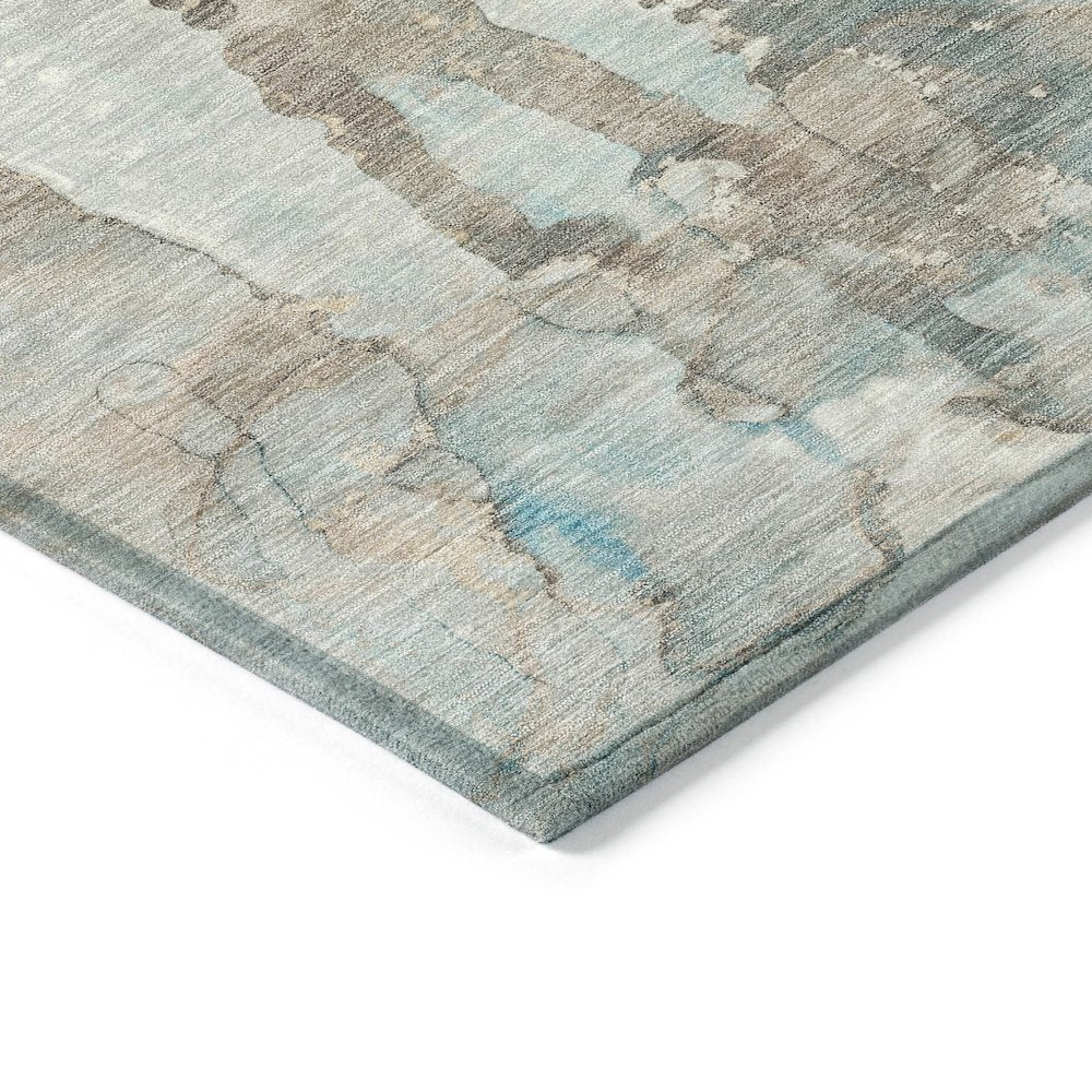 Machine Washable Indoor/Outdoor Chantille ACN2120 Teal 10' x 14' Rug