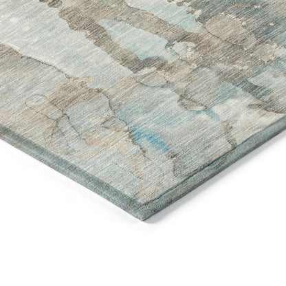 Machine Washable Indoor/Outdoor Chantille ACN2120 Teal 10' x 14' Rug