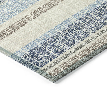 Machine Washable Indoor/Outdoor Chantille ACN2122 Navy 10' x 14' Rug