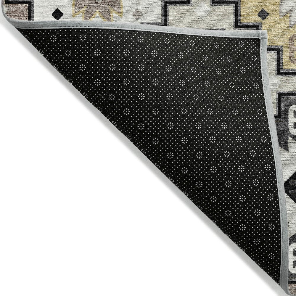 Machine Washable Indoor/Outdoor Chantille ACN2123 Black 10' x 14' Rug