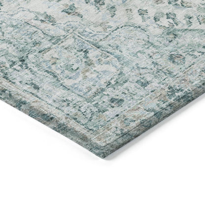 Machine Washable Indoor/Outdoor Chantille ACN2138 Teal 10' x 14' Rug