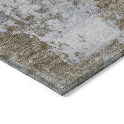 Machine Washable Indoor/Outdoor Chantille ACN2142 Chocolate 10' x 14' Rug
