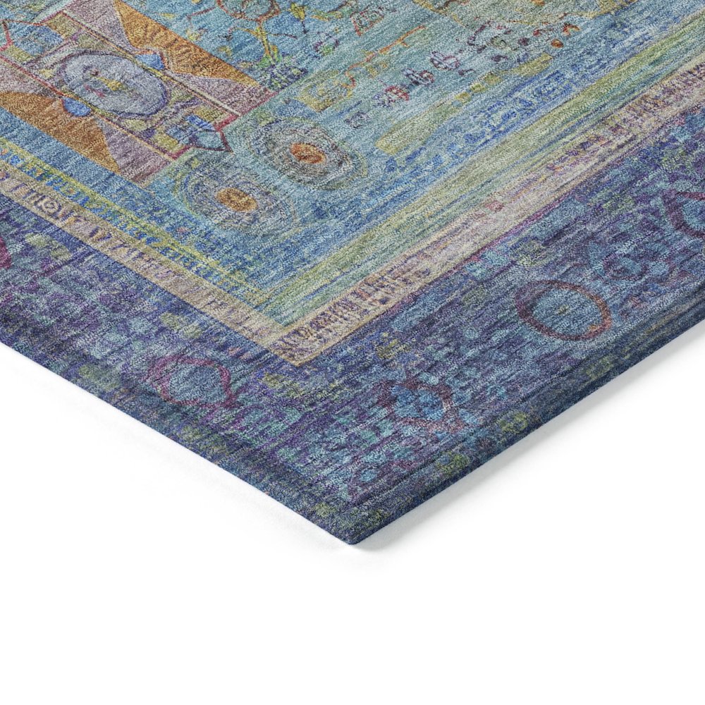 Machine Washable Indoor/Outdoor Chantille ACN2159 Teal 10' x 14' Rug