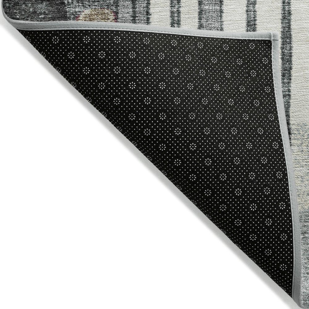 Machine Washable Indoor/Outdoor Chantille ACN2189 Black 10' x 14' Rug