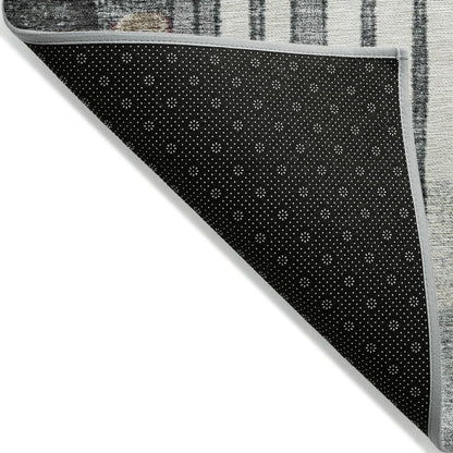 Machine Washable Indoor/Outdoor Chantille ACN2189 Black 10' x 14' Rug