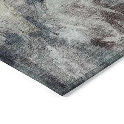 Machine Washable Indoor/Outdoor Chantille ACN2204 Gray 10' x 14' Rug