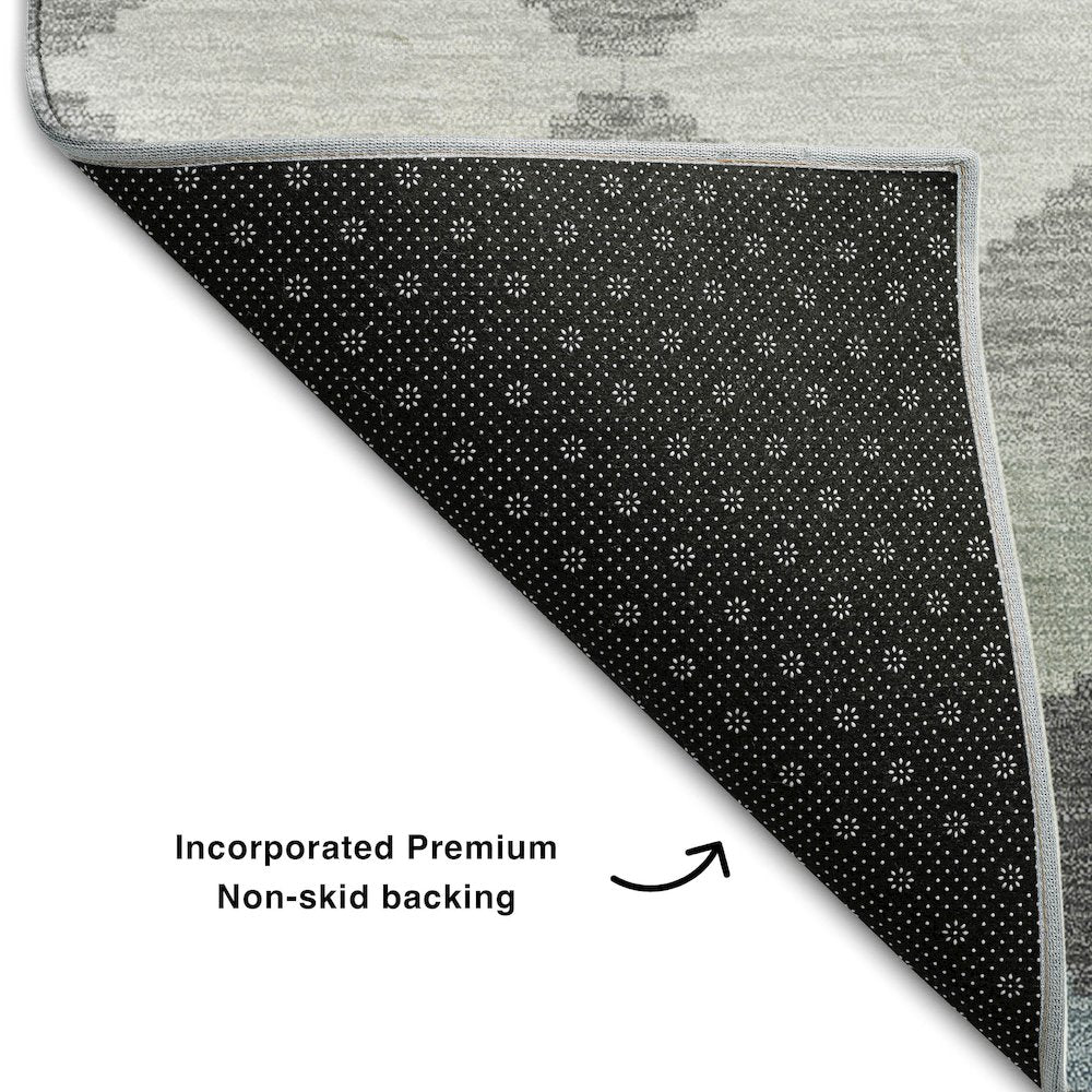 Premium Machine Washable Mayfield AMF1007 Gray 10' x 14' Rug