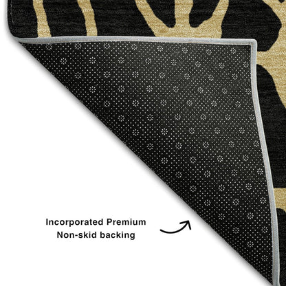 Premium Machine Washable Mayfield AMF1023 Black 10' x 14' Rug