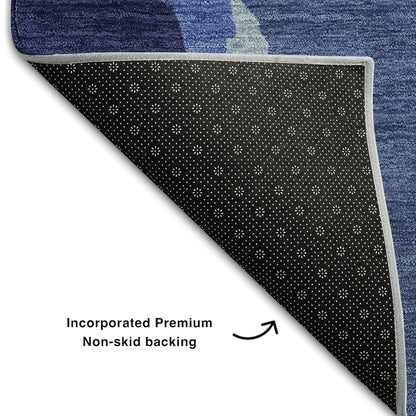Premium Machine Washable Mayfield AMF1028 Navy 10' x 14' Rug