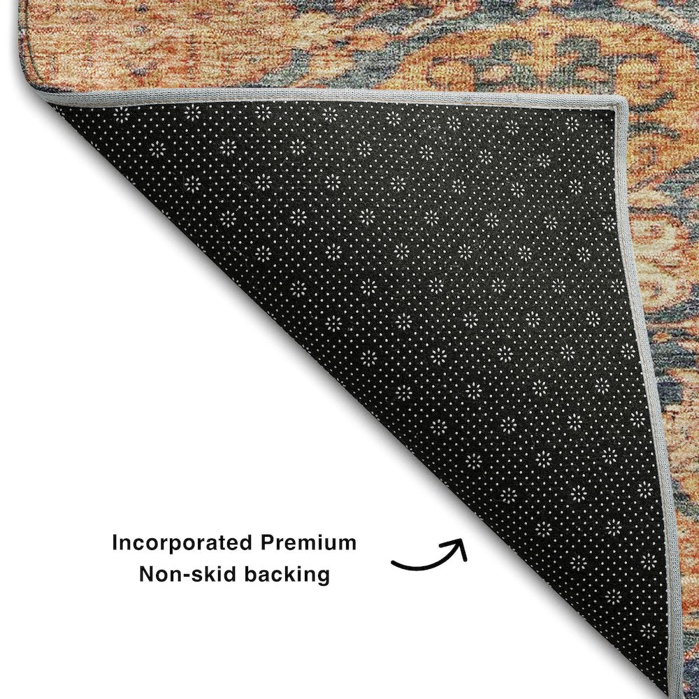Premium Machine Washable Mayfield AMF1084 Terracotta 10' x 14' Rug