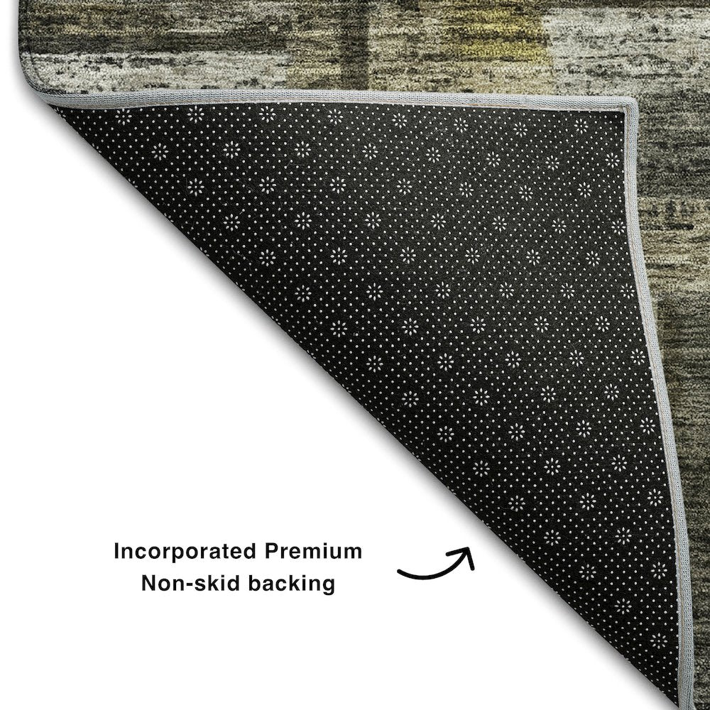 Premium Machine Washable Mayfield AMF1090 Charcoal 10' x 14' Rug