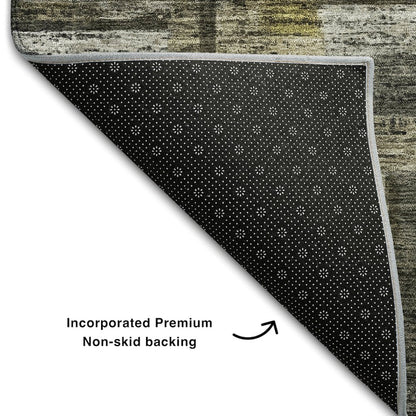Premium Machine Washable Mayfield AMF1090 Charcoal 10' x 14' Rug
