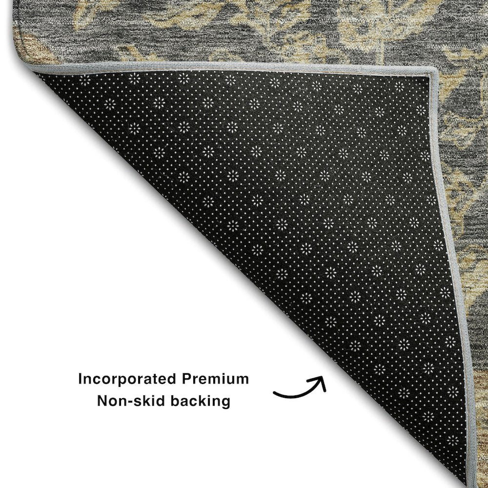 Premium Machine Washable Mayfield AMF1151 Charcoal 10' x 14' Rug
