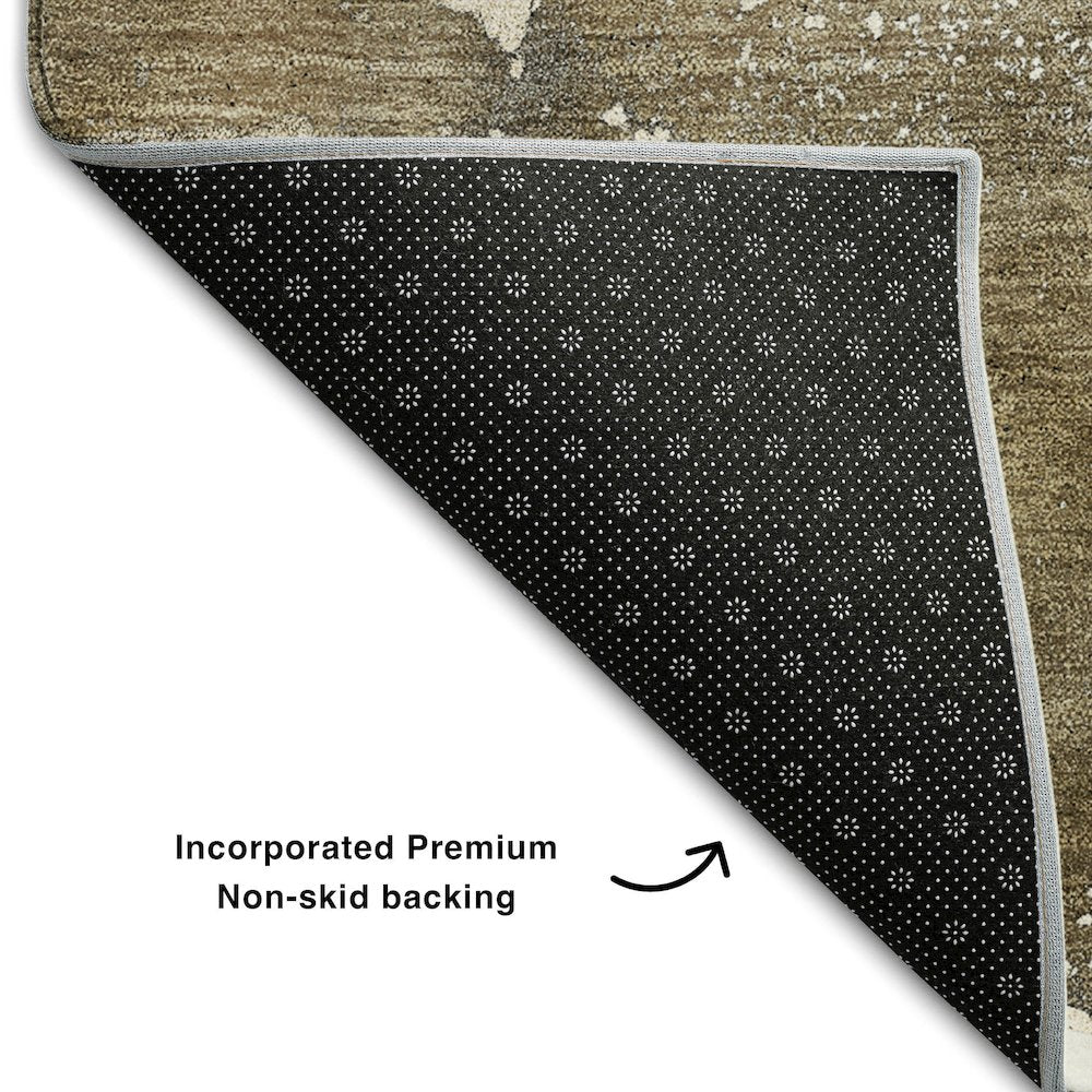 Premium Machine Washable Mayfield  Brown 10' x 14' Rug