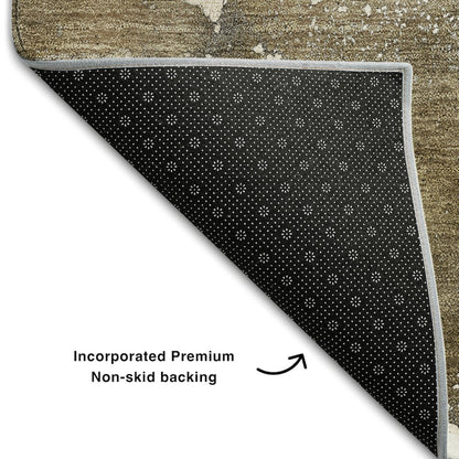 Premium Machine Washable Mayfield  Brown 10' x 14' Rug