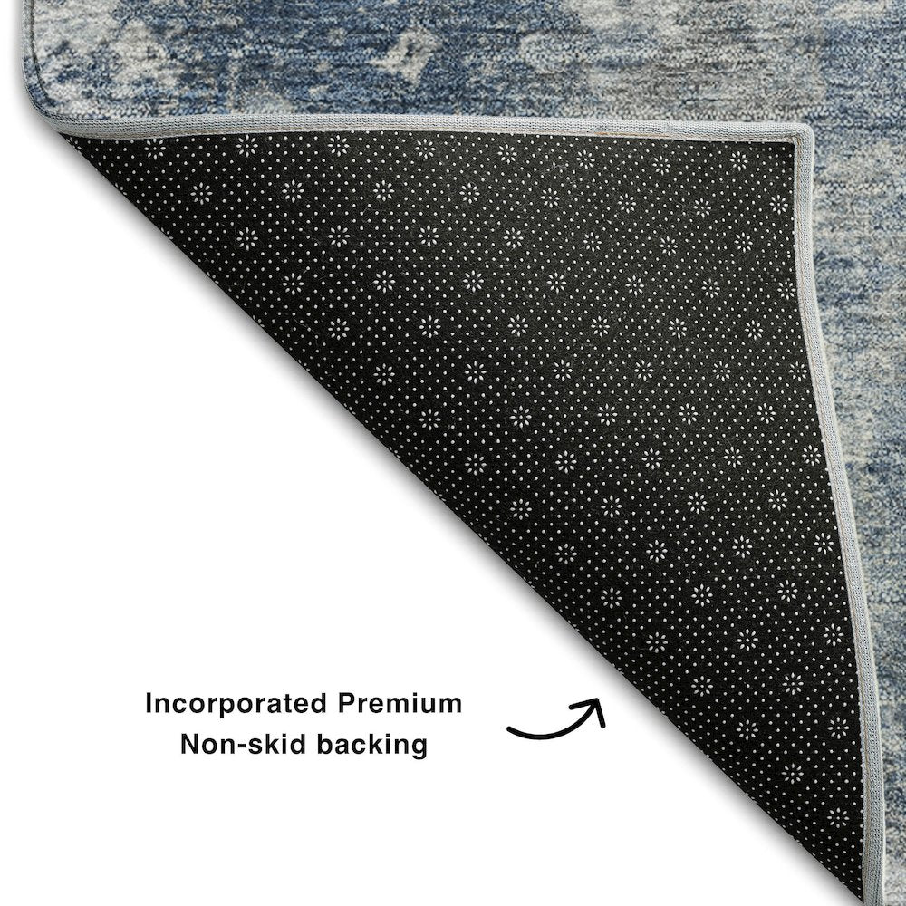 Premium Machine Washable Mayfield  Blue 10' x 14' Rug
