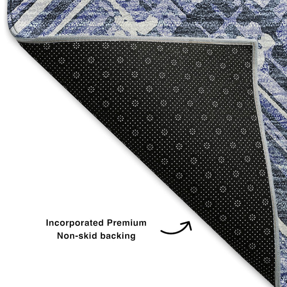 Premium Machine Washable Mayfield  Blue 10' x 14' Rug