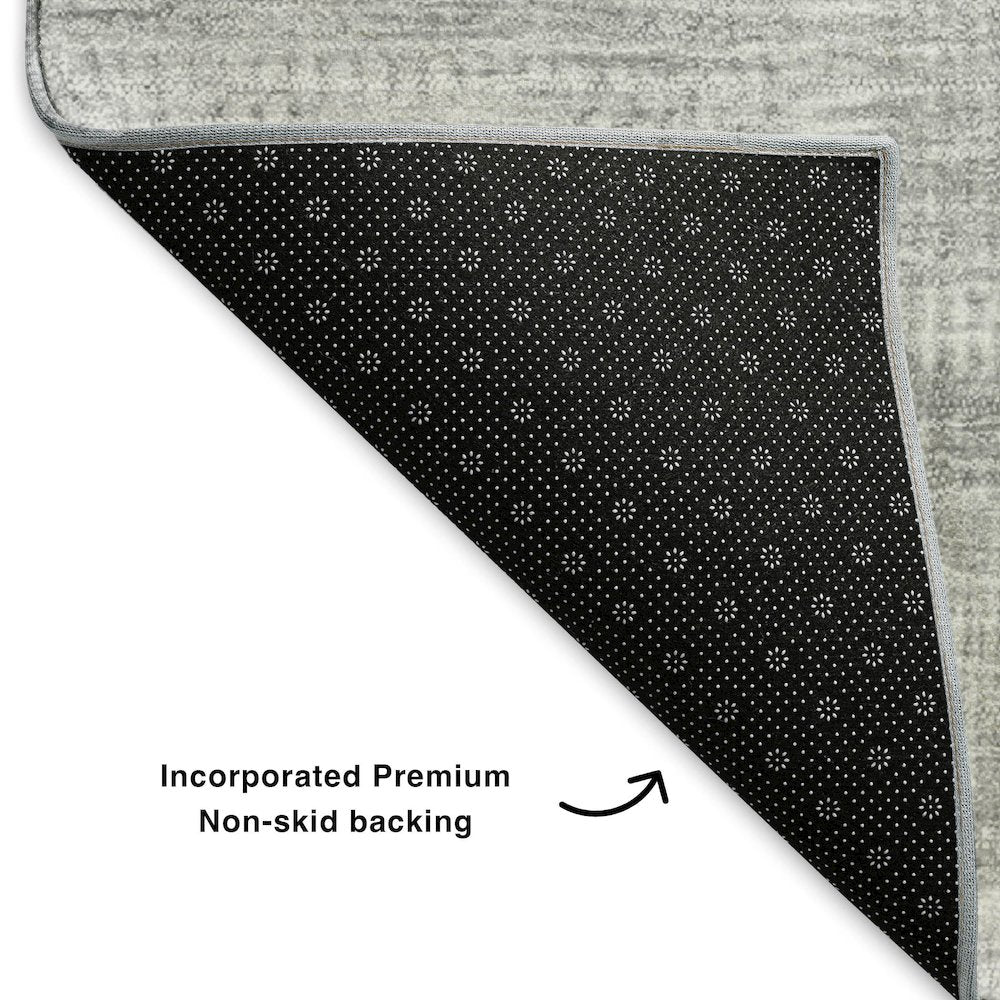 Premium Machine Washable Mayfield  Silver 10' x 14' Rug